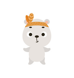 Cute Tribal Polar Bear Wild And Free Cartoon