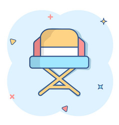 Director Chair Icon In Comic Style Producer Seat