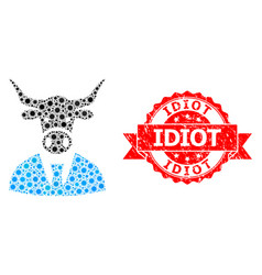 Rubber Idiot Seal And Covid19 Mosaic Cow Boss