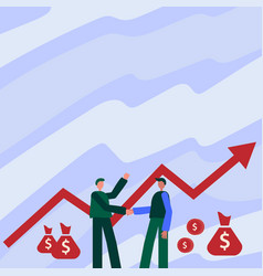 Two Men Standing Shaking Hands With Financial