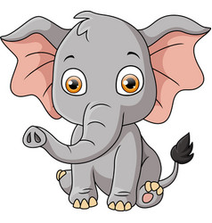 Cartoon Baby Elephant On White Background