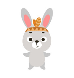 Cute Tribal Bunny Wild And Free Cartoon Animal