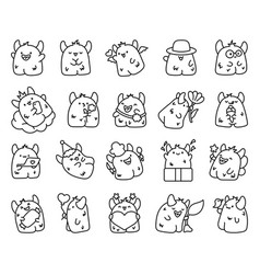 Funny Kawaii Monster Cartoon Coloring Page Cute