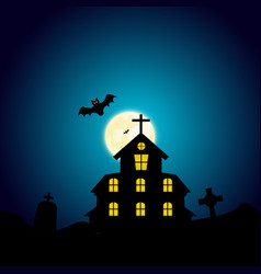 Halloween Hunted House Flat Design