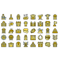 Krakow Icons Set Flat