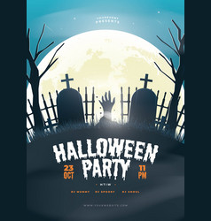 Realistic Halloween Poster Template Design