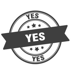 Yes Stamp Label On Transparent Background