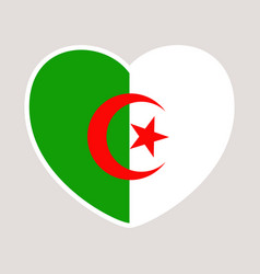 Algeria Heart Flag National Isolated