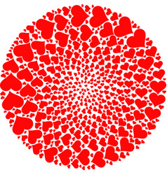 Love Heart Icon Burst Round Cluster Mosaic