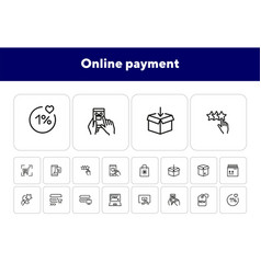 Online Payment Line Icon Set