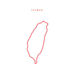 Taiwan Editable Outline Map