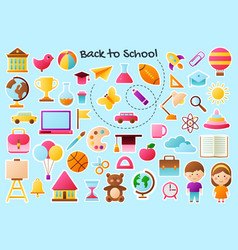 Set Of Back To School Stickers Isolated Badges