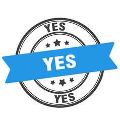 Yes Stamp Label On Transparent Background