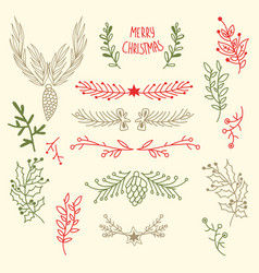 Light Merry Christmas Floral Background