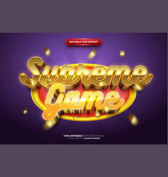 Supreme Gold Game Badge 3d Editable Text Effect