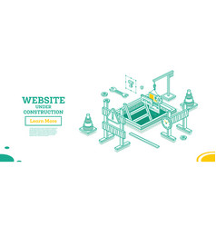 Web Page Of Website Under Construction Isometric