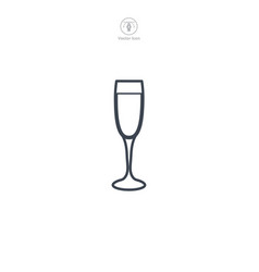 Champagne Flute Glass Icon Symbol Isolated