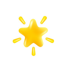 Icon Of Yellow Star In Realistic 3d Style