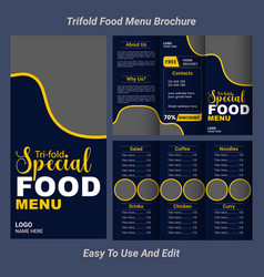 Trifold Food Menu Template Design