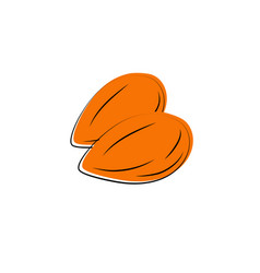 Almond Cartoon Simple Nut Logo