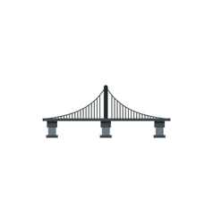 Cable Stayed Bridge Icon Flat Style