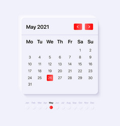 Calendar Widget Template Ui Ux Gui Layout