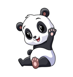 Cute Baby Panda Waving Hand