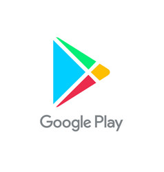 Google Play Symbol Brand Logo With Name Gray