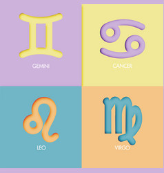 Paper Art Style Zodiac Sign Background Gemini