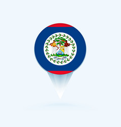 Map Pointer With Flag Of Belize