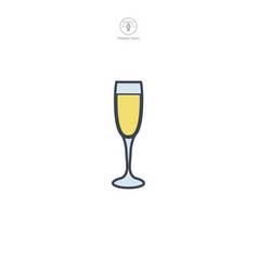 Champagne Flute Glass Icon Symbol Isolated