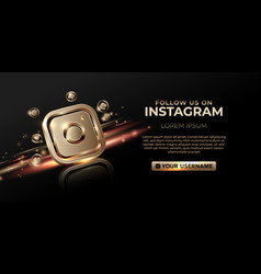 Instagram Banner 3d Gold Icon For Business Page