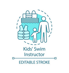 Kids Swim Instructor Concept Icon Swimming