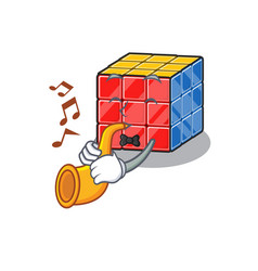 Mascot Design Concept Rubic Cube Playing