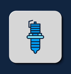 Filled Outline Car Spark Plug Icon Isolated