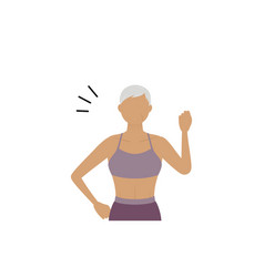 Gym Instructor Senior Woman Encouraging With Gut