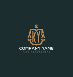 Initial Ky Logo For Law Firm With Luxury Modern