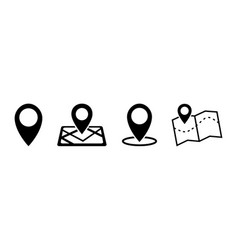 Location Icon Set In Flat Navigation Map Markers