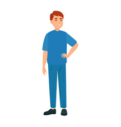 Male Nurse In Color Cartoon Style Editable