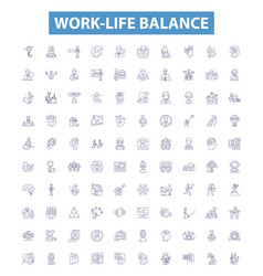 Work-life Balance Line Icons Signs Set Work Life