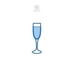 Champagne Flute Glass Icon Symbol Isolated