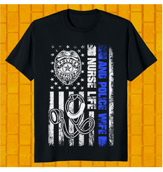 Police Wife Nurse Life Usa Flag Thin Blue Line