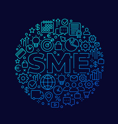 Sme Small And Medium Enterprise Line Art