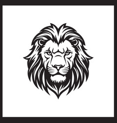 Black Silhouetted Lion Head Logo Icon