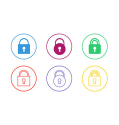 Colorful Lock Icon Set