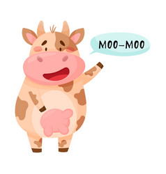 Cow With Open Mouth Making Moo Sound Isolated