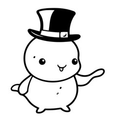 Cute Snowman Cartoon Mascot Character Design