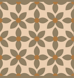 Earth Tone Geometric Floral Seamless Pattern