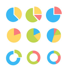 Set Of Colorful Pie Chart Icons