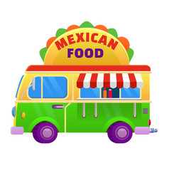 Food Truck Traditional Mexican Taco Vehicle Icon